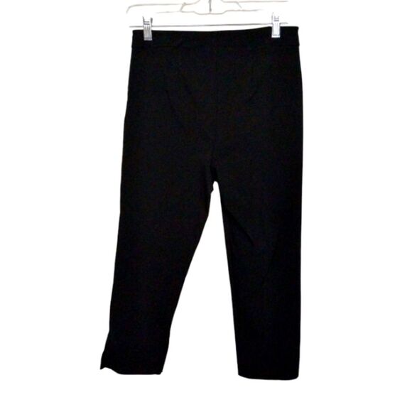 Ellen Tracy Black Capri Pants size Meduim Slit Hem Inseam 20.5 inches - Picture 1 of 16